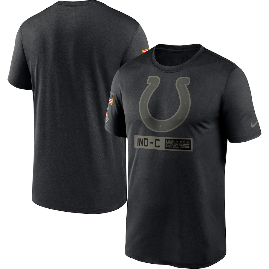 Men's Indianapolis Colts 2020 Black Salute To Service Performance T-Shirt